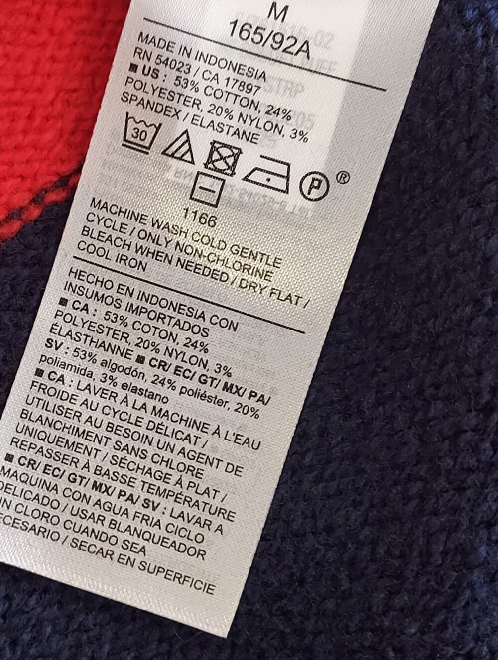 Old Navy Rugby Stripe Sweater Short Puff Sleeve Navy Blue Red Medium NEW NWT - Picture 13 of 15